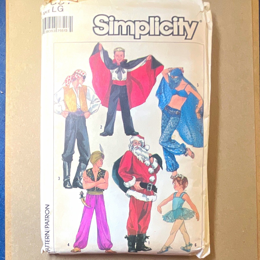 Simplicity 7651 VTG Uncut Costume Sewing Pattern Unisex Adult/Child S-XL